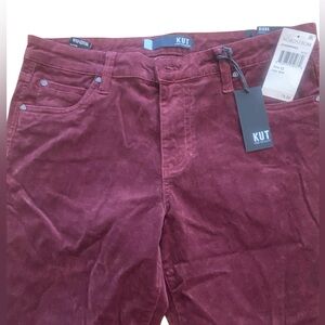 Kut Women’s Burgundy Diana Skinny Cords New Size 12